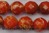 CDE2106 15.5 inches 18mm faceted round dyed sea sediment jasper beads