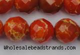 CDE2107 15.5 inches 20mm faceted round dyed sea sediment jasper beads