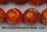 CDE2109 15.5 inches 24mm faceted round dyed sea sediment jasper beads