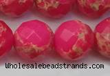 CDE2119 15.5 inches 24mm faceted round dyed sea sediment jasper beads