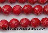 CDE2121 15.5 inches 8mm faceted round dyed sea sediment jasper beads