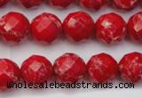 CDE2122 15.5 inches 10mm faceted round dyed sea sediment jasper beads