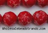 CDE2127 15.5 inches 20mm faceted round dyed sea sediment jasper beads