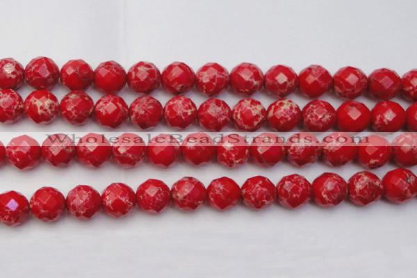 CDE2127 15.5 inches 20mm faceted round dyed sea sediment jasper beads