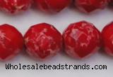 CDE2128 15.5 inches 22mm faceted round dyed sea sediment jasper beads