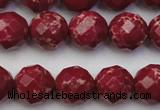 CDE2135 15.5 inches 16mm faceted round dyed sea sediment jasper beads