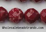 CDE2139 15.5 inches 24mm faceted round dyed sea sediment jasper beads