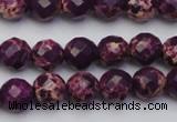 CDE2141 15.5 inches 8mm faceted round dyed sea sediment jasper beads