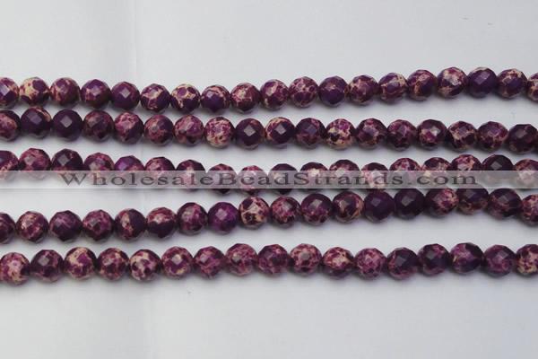 CDE2143 15.5 inches 12mm faceted round dyed sea sediment jasper beads