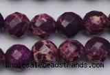 CDE2145 15.5 inches 16mm faceted round dyed sea sediment jasper beads