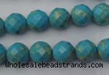 CDE2151 15.5 inches 8mm faceted round dyed sea sediment jasper beads