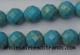 CDE2152 15.5 inches 10mm faceted round dyed sea sediment jasper beads