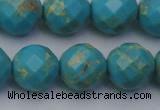 CDE2158 15.5 inches 22mm faceted round dyed sea sediment jasper beads