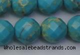 CDE2159 15.5 inches 24mm faceted round dyed sea sediment jasper beads