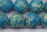 CDE2168 15.5 inches 22mm faceted round dyed sea sediment jasper beads