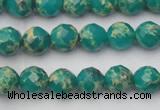 CDE2170 15.5 inches 6mm faceted round dyed sea sediment jasper beads