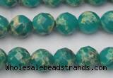 CDE2172 15.5 inches 10mm faceted round dyed sea sediment jasper beads