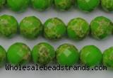 CDE2182 15.5 inches 10mm faceted round dyed sea sediment jasper beads