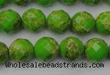 CDE2183 15.5 inches 12mm faceted round dyed sea sediment jasper beads