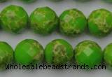 CDE2186 15.5 inches 18mm faceted round dyed sea sediment jasper beads