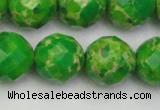 CDE2197 15.5 inches 20mm faceted round dyed sea sediment jasper beads