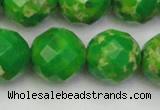 CDE2198 15.5 inches 22mm faceted round dyed sea sediment jasper beads