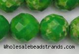 CDE2199 15.5 inches 24mm faceted round dyed sea sediment jasper beads