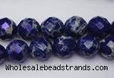 CDE2212 15.5 inches 10mm faceted round dyed sea sediment jasper beads