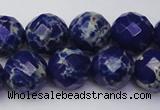 CDE2216 15.5 inches 18mm faceted round dyed sea sediment jasper beads