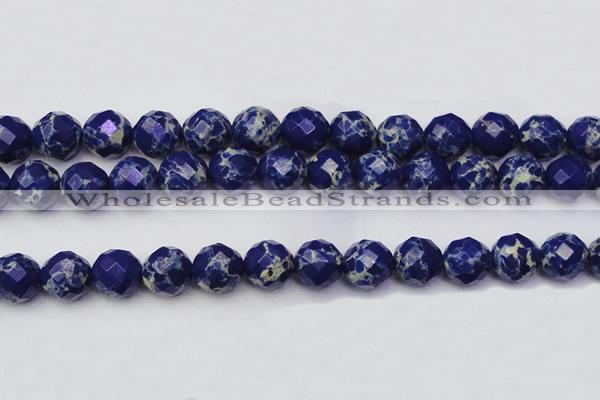 CDE2218 15.5 inches 22mm faceted round dyed sea sediment jasper beads