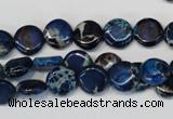 CDE230 15.5 inches 10mm flat round dyed sea sediment jasper beads