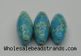 CDE2301 16*38mm rice sea sediment jasper beads wholesale