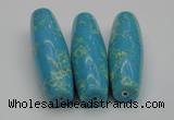 CDE2302 17*55mm rice sea sediment jasper beads wholesale