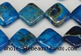 CDE248 15.5 inches 16*16mm diamond dyed sea sediment jasper beads