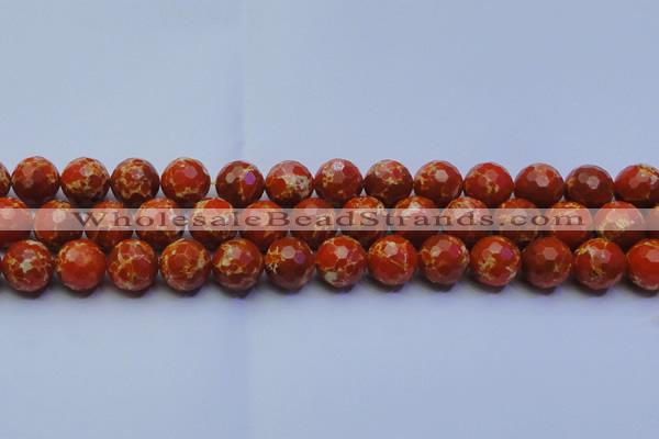 CDE2500 15.5 inches 14mm faceted round dyed sea sediment jasper beads