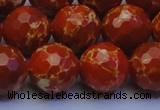 CDE2501 15.5 inches 16mm faceted round dyed sea sediment jasper beads