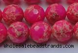 CDE2507 15.5 inches 14mm faceted round dyed sea sediment jasper beads