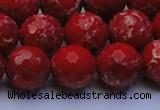 CDE2514 15.5 inches 14mm faceted round dyed sea sediment jasper beads