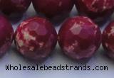 CDE2525 15.5 inches 22mm faceted round dyed sea sediment jasper beads