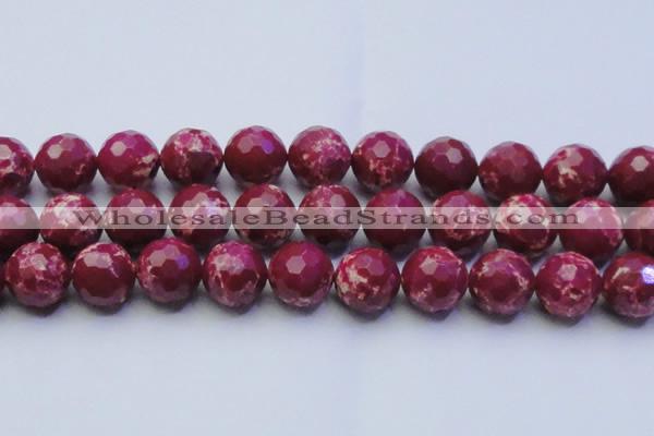 CDE2525 15.5 inches 22mm faceted round dyed sea sediment jasper beads