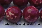 CDE2526 15.5 inches 24mm faceted round dyed sea sediment jasper beads