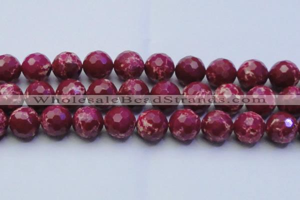 CDE2526 15.5 inches 24mm faceted round dyed sea sediment jasper beads