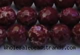 CDE2528 15.5 inches 14mm faceted round dyed sea sediment jasper beads