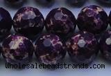 CDE2536 15.5 inches 16mm faceted round dyed sea sediment jasper beads