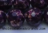 CDE2540 15.5 inches 24mm faceted round dyed sea sediment jasper beads