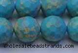 CDE2544 15.5 inches 18mm faceted round dyed sea sediment jasper beads