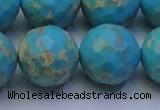 CDE2546 15.5 inches 22mm faceted round dyed sea sediment jasper beads