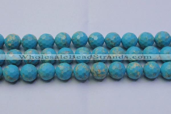 CDE2546 15.5 inches 22mm faceted round dyed sea sediment jasper beads