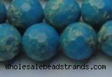 CDE2551 15.5 inches 18mm faceted round dyed sea sediment jasper beads