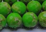 CDE2559 15.5 inches 20mm faceted round dyed sea sediment jasper beads